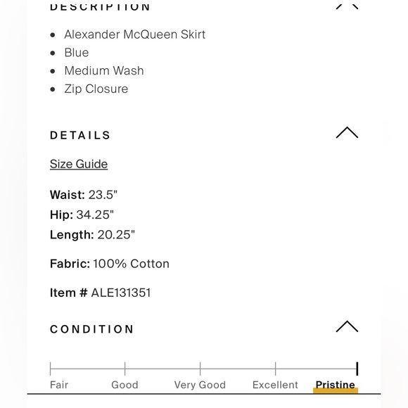 Alexander McQueen Denim Skirt - IT 36 - Picture 4 of 4